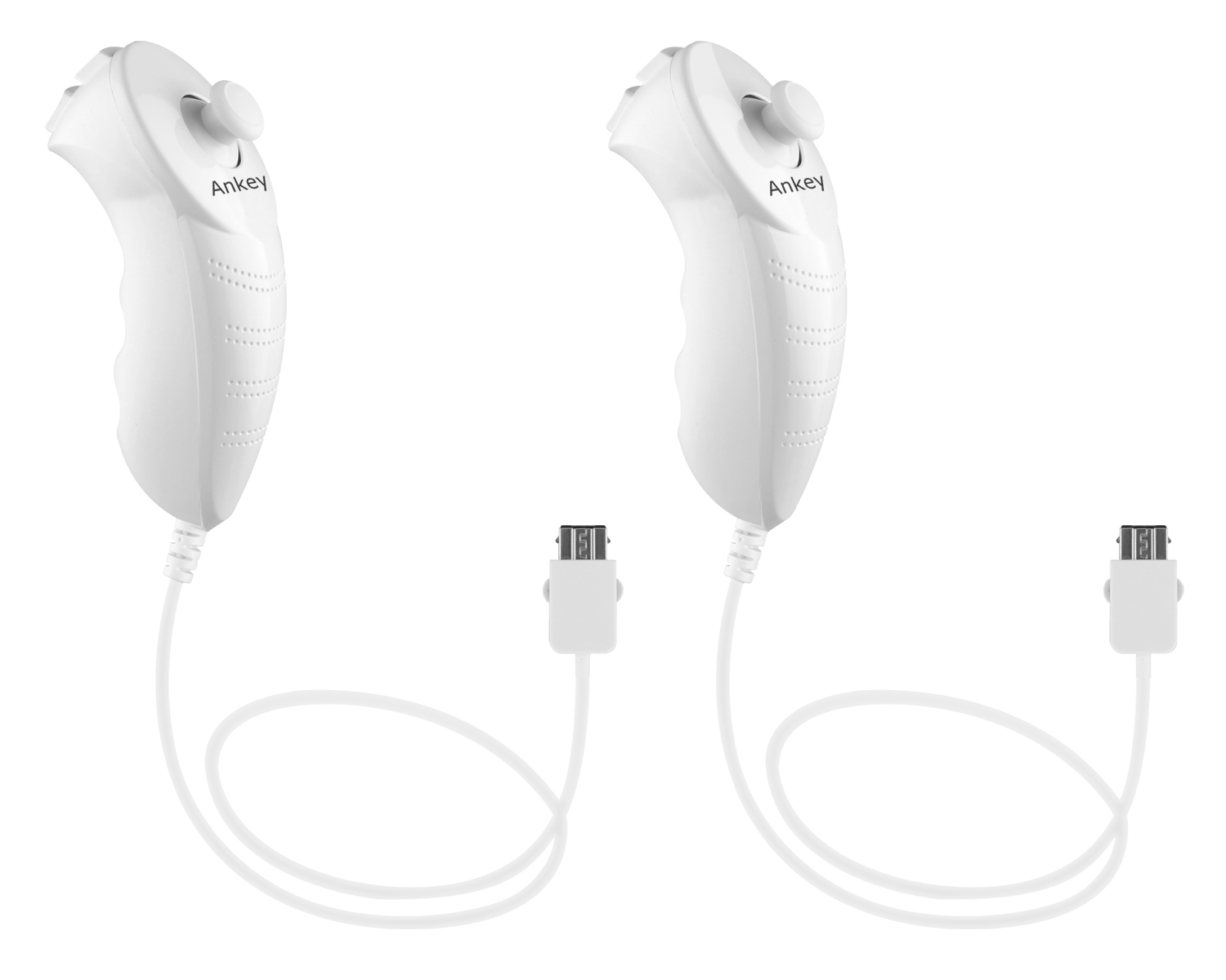 Ankey 2Pack Nunchuck Controller Remote Replacement for Nintendo Nunchuk Wii Wii U Console White
